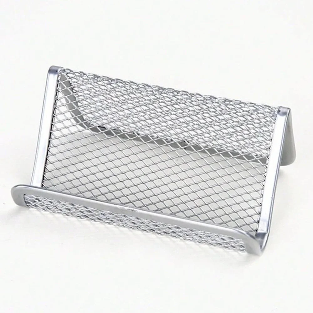 Silver Steel Mesh Business Card Holder
